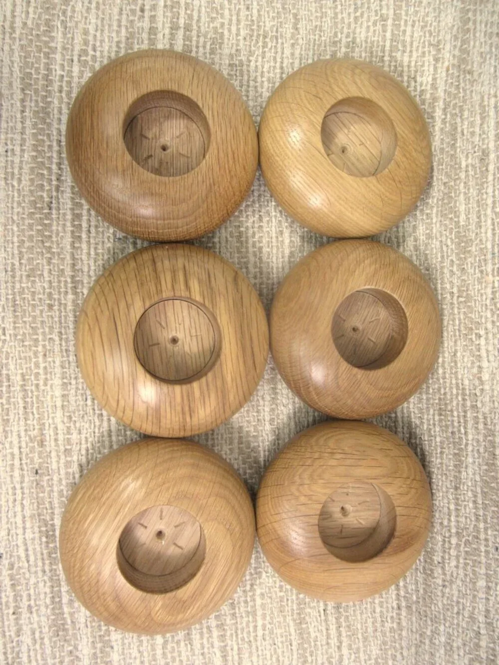 NEW Teak Wood Turned Tea Lite Candle Holder Contemporary MCM Round Light